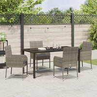 Tuin Eetset Met Kussen 5 Pcs Poly Riet