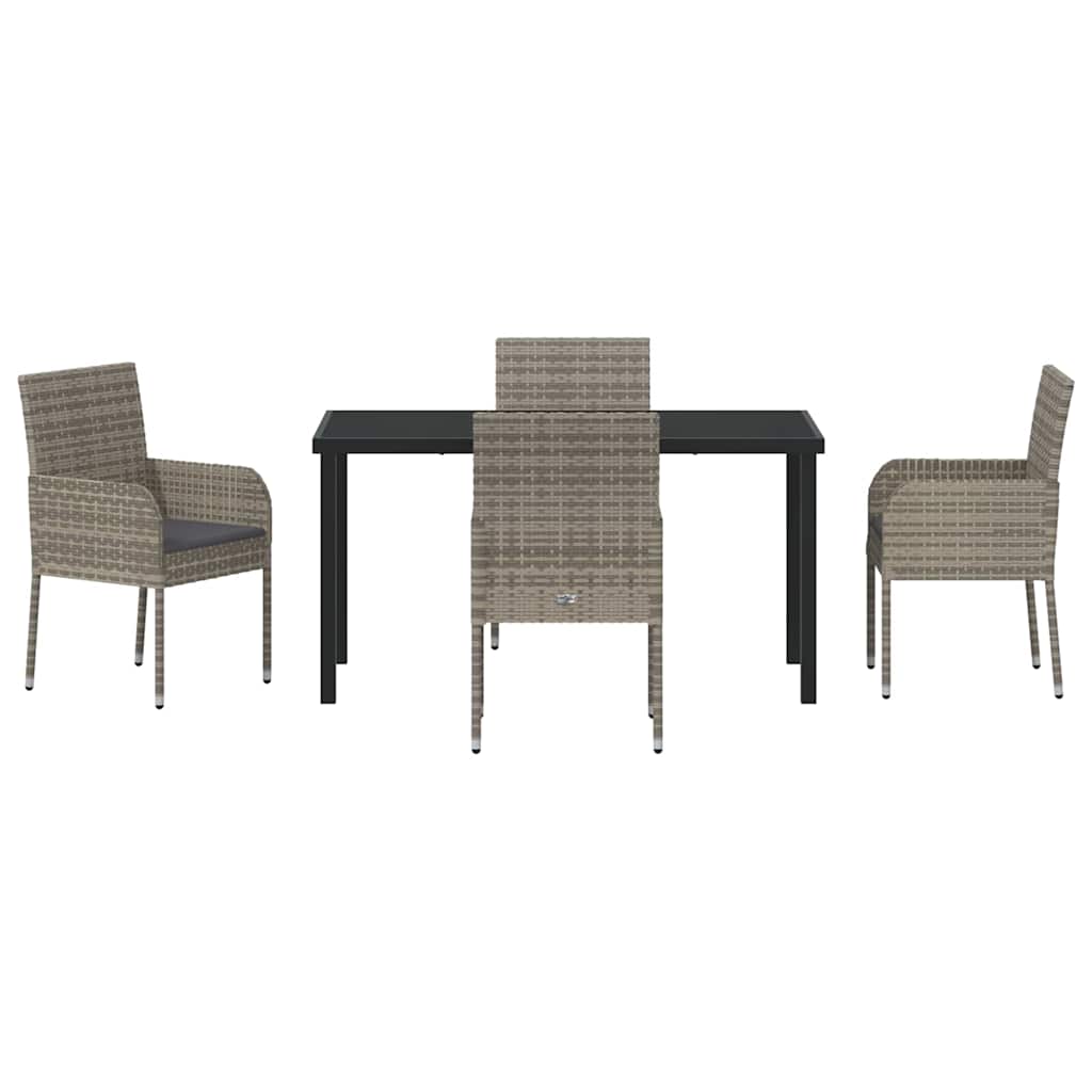 Tuin Eetset Met Kussen 5 Pcs Poly Riet
