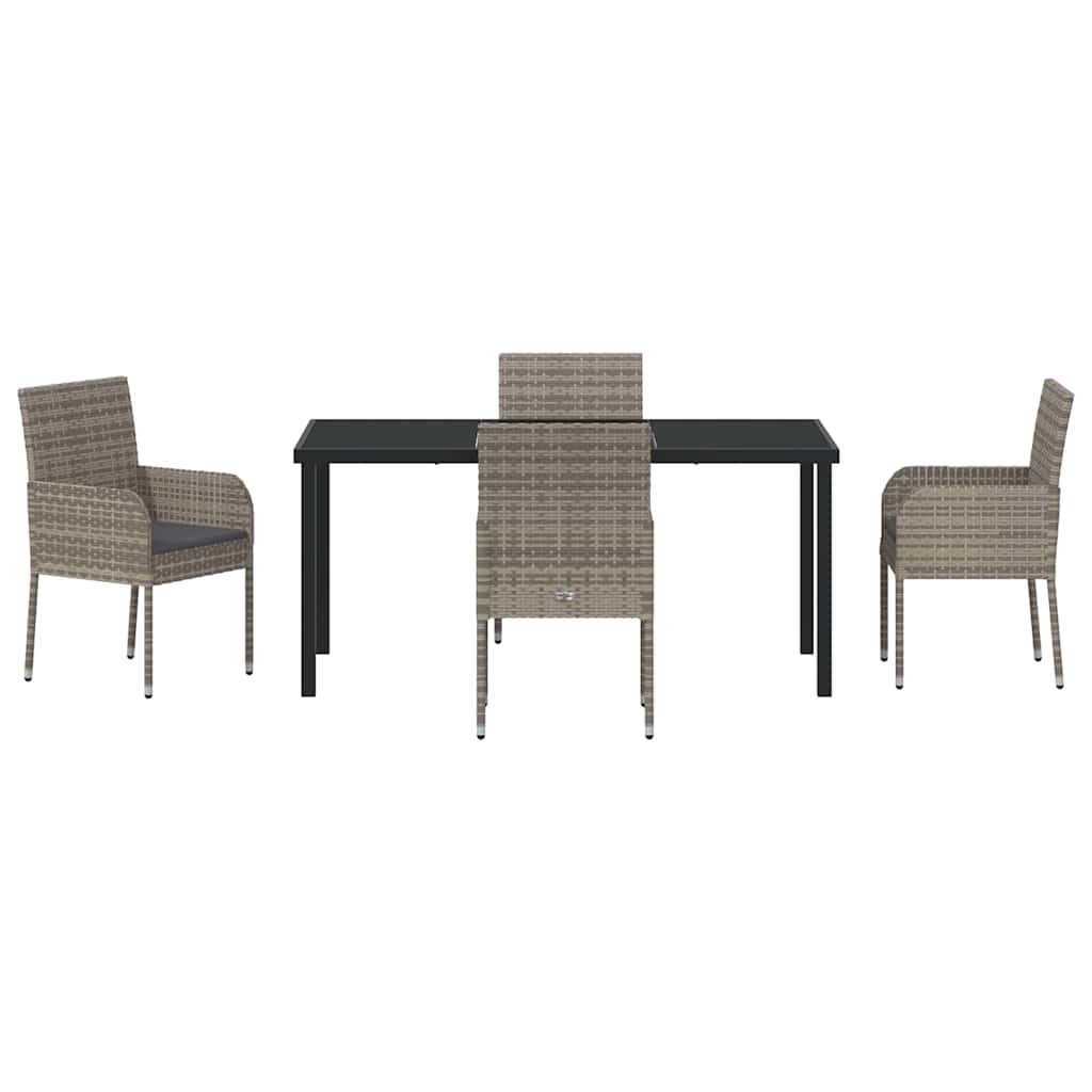 Tuin Eetset Met Kussen 5 Pcs Poly Riet