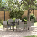 Tuin Eetset Met Kussen 7 Pcs Poly Riet