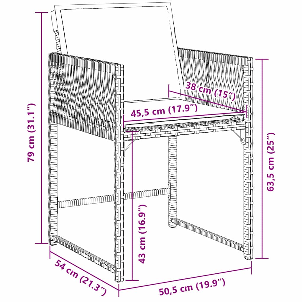 Tuin Eetset 5 Pcs Poly Rattan