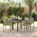 Tuin Eetset 5 Pcs Beige Poly Rattan