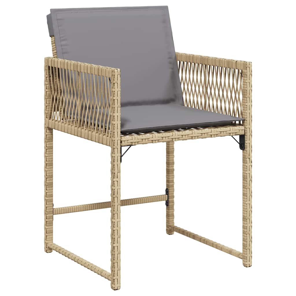 Tuin Eetset 5 Pcs Beige Poly Rattan