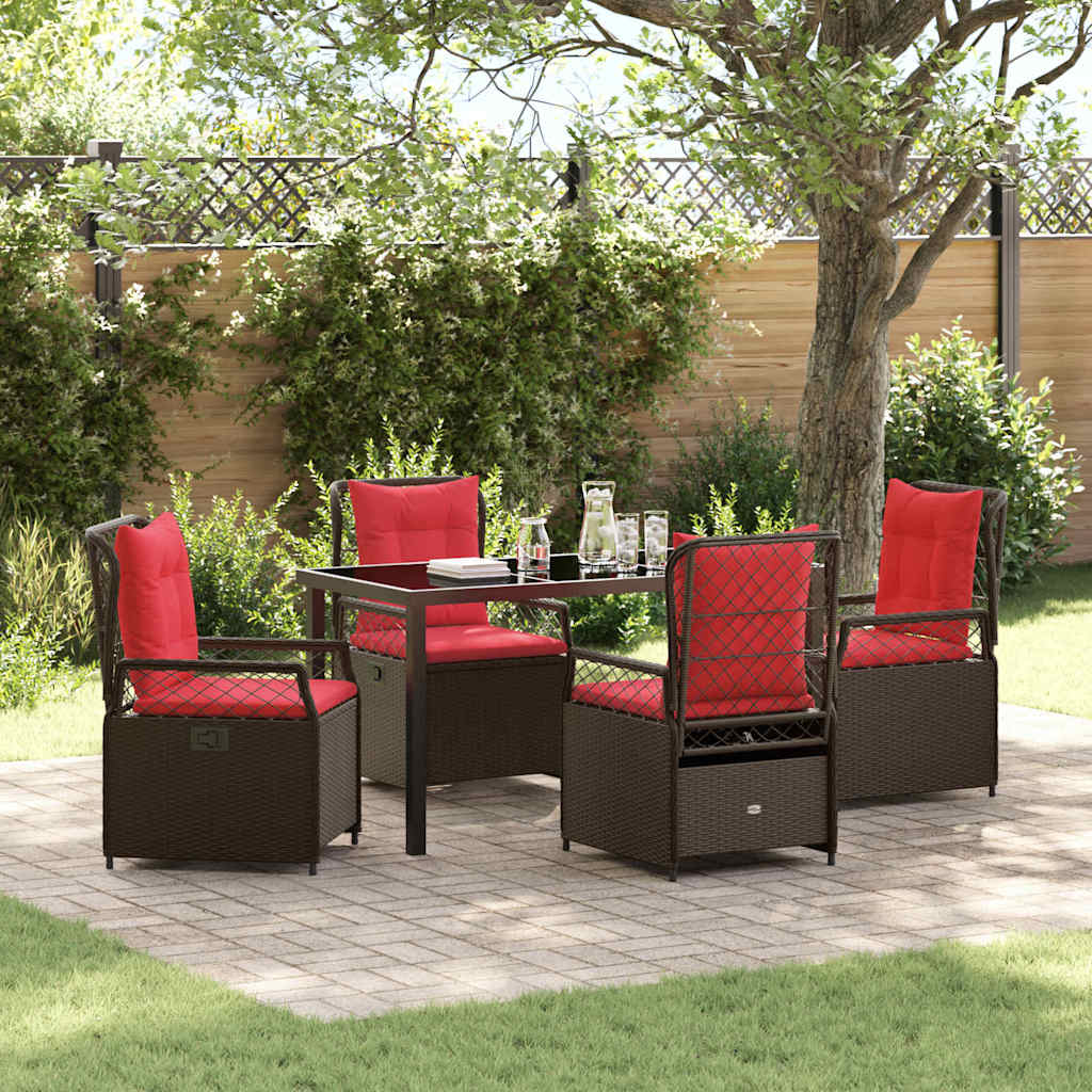 Tuin Eetset 5 Pcs Poly Rattan