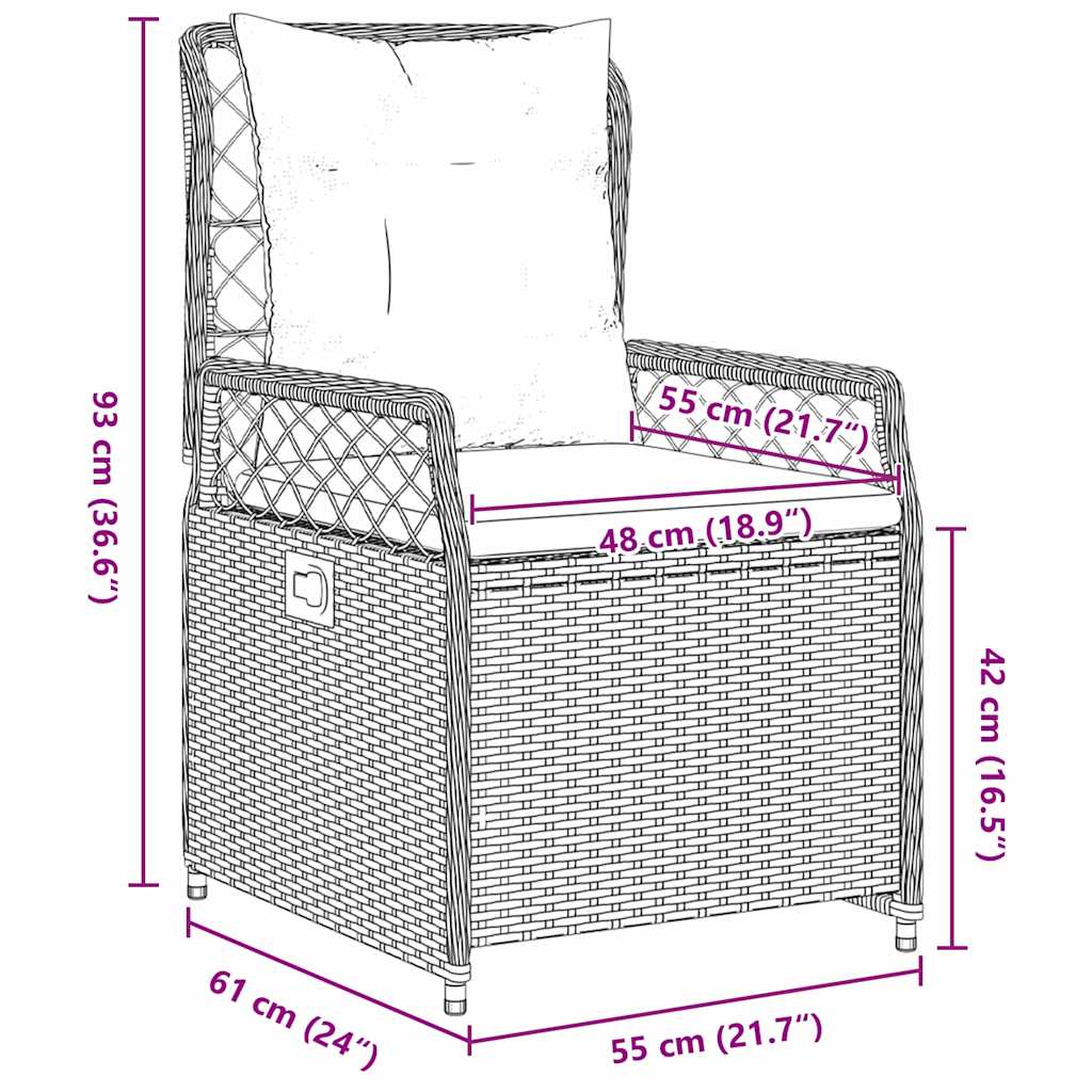 Tuin Eetset 5 Pcs Poly Rattan