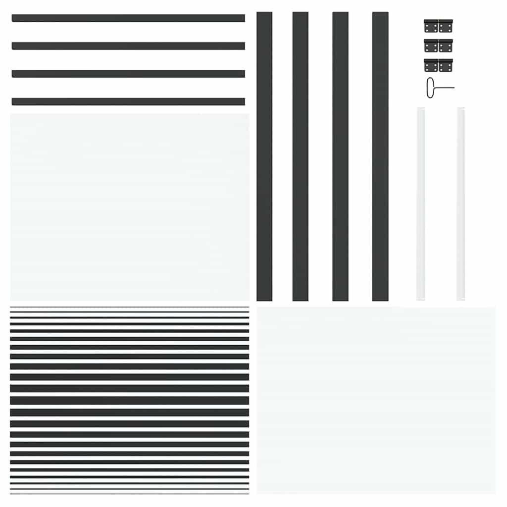 Glazen Deur Gestreept 93 X 3,5 X 201,5 Cm Aluminium