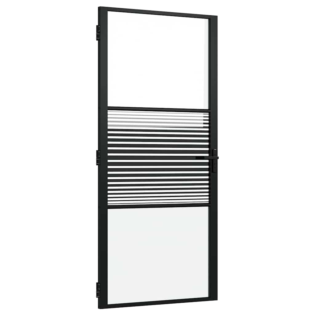Glazen Deur Gestreept 93 X 3,5 X 201,5 Cm Aluminium