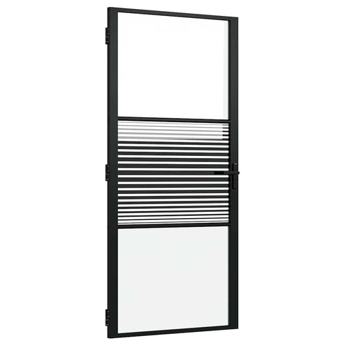 Glazen Deur Gestreept 93 X 3,5 X 201,5 Cm Aluminium