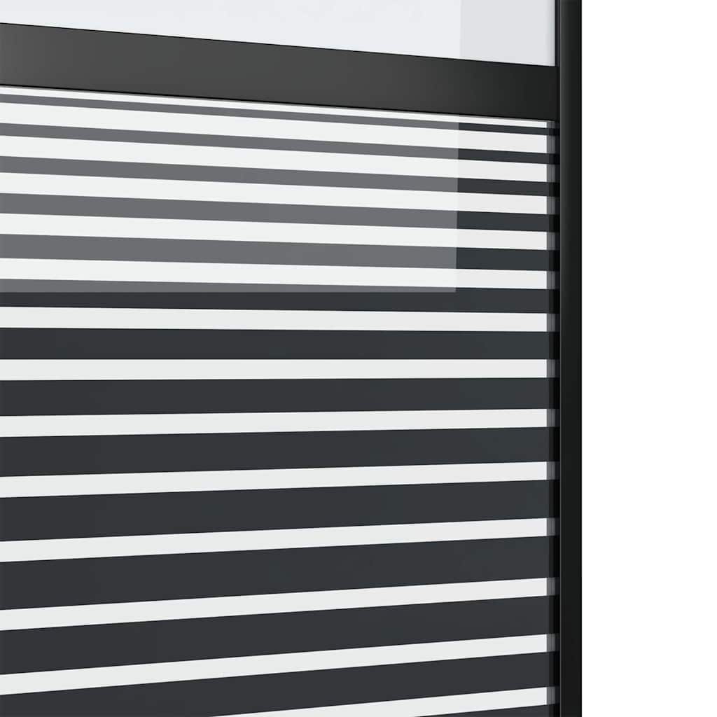 Glazen Deur Gestreept Zwart 102,5 X 2 X 205 Cm Aluminium