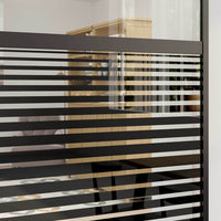 Glazen Deur Gestreept Zwart 102,5 X 2 X 205 Cm Aluminium