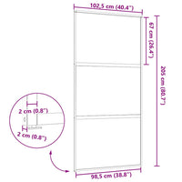 Glazen Deur Gestreept Zwart 102,5 X 2 X 205 Cm Aluminium