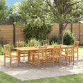 Tuin Eetset 9 Pcs Bruin 280 X 100 X 75 Cm Massief Teakhout