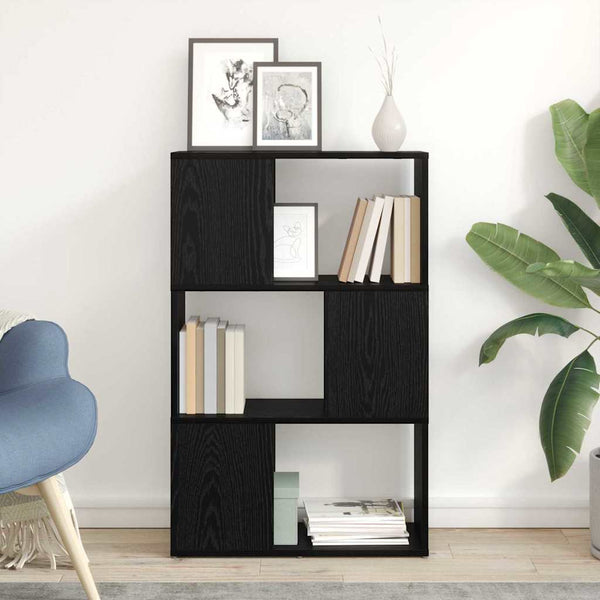 Boekenkast/Kamerscherm Kleurig Zwart Eiken