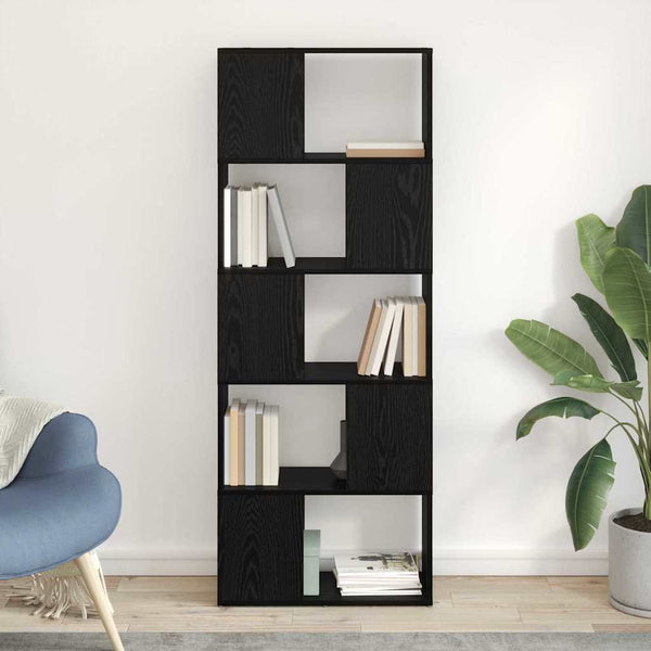 Boekenkast/Kamerscherm Kleurig Zwart Eiken