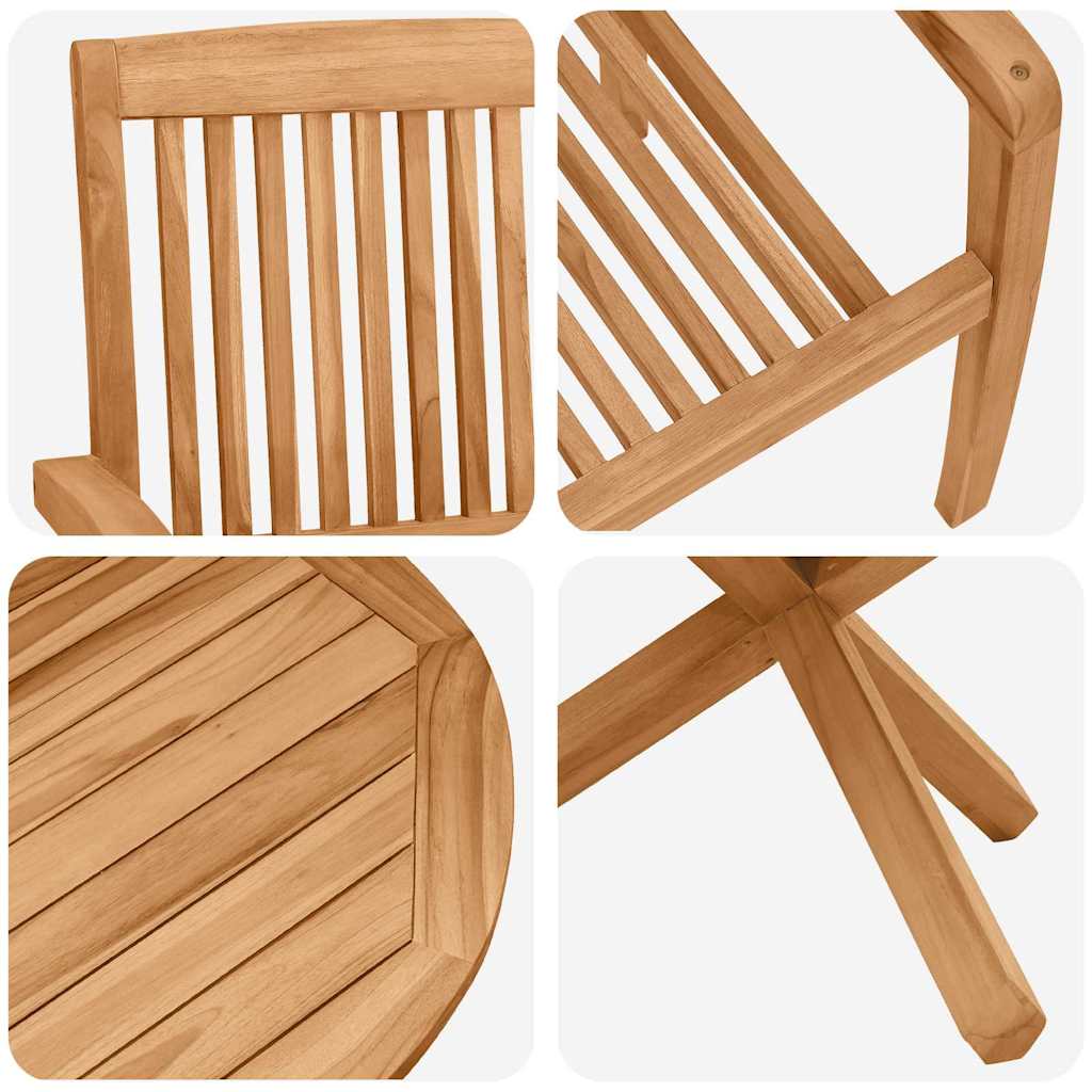 Tuin Eetset 3 Pcs Bruin Massief Acaciahout
