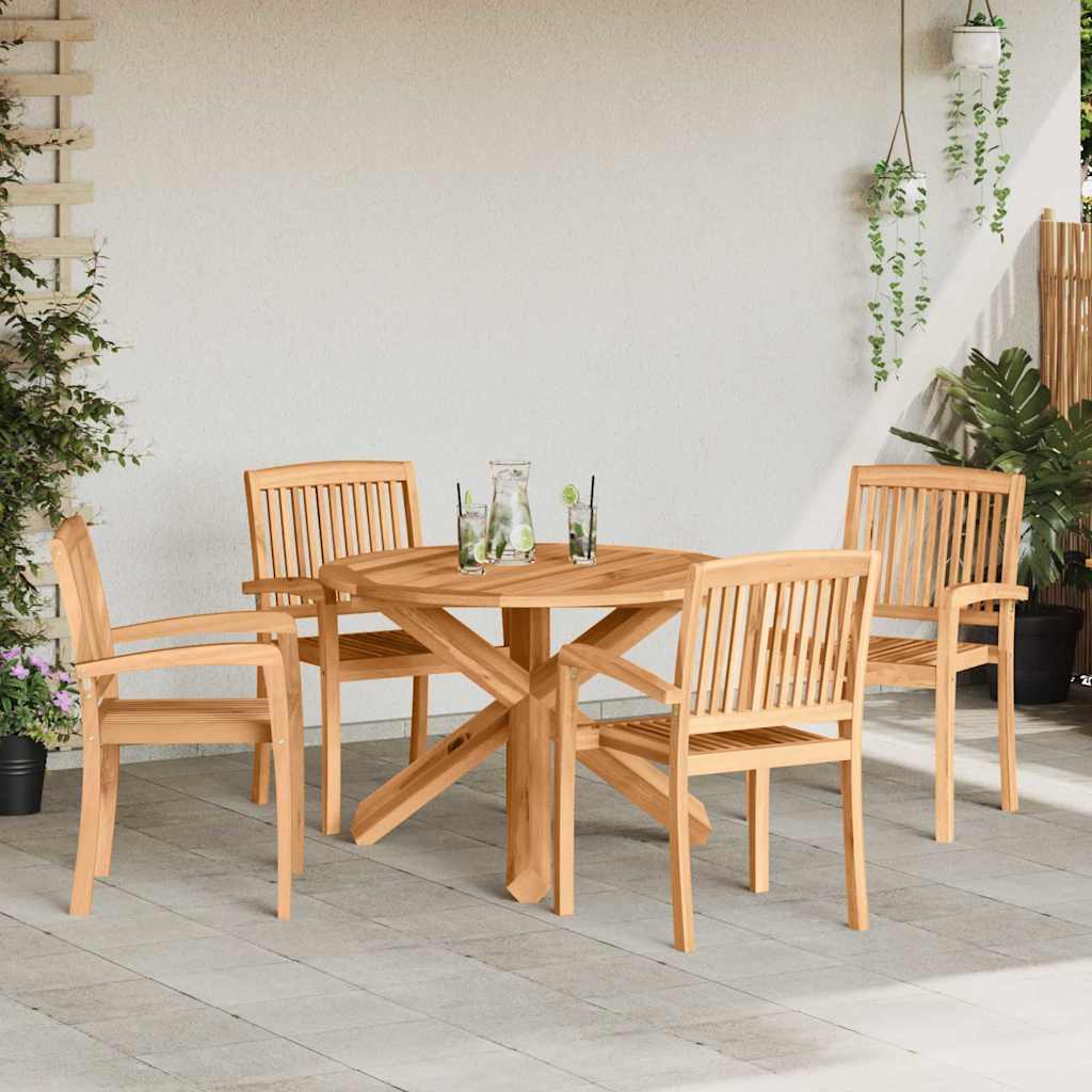 Tuin Eetset 3 Pcs Bruin Massief Acaciahout