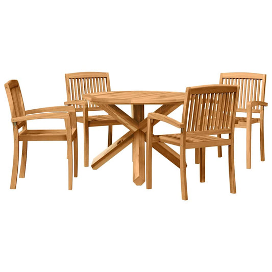 Tuin Eetset 3 Pcs Bruin Massief Acaciahout
