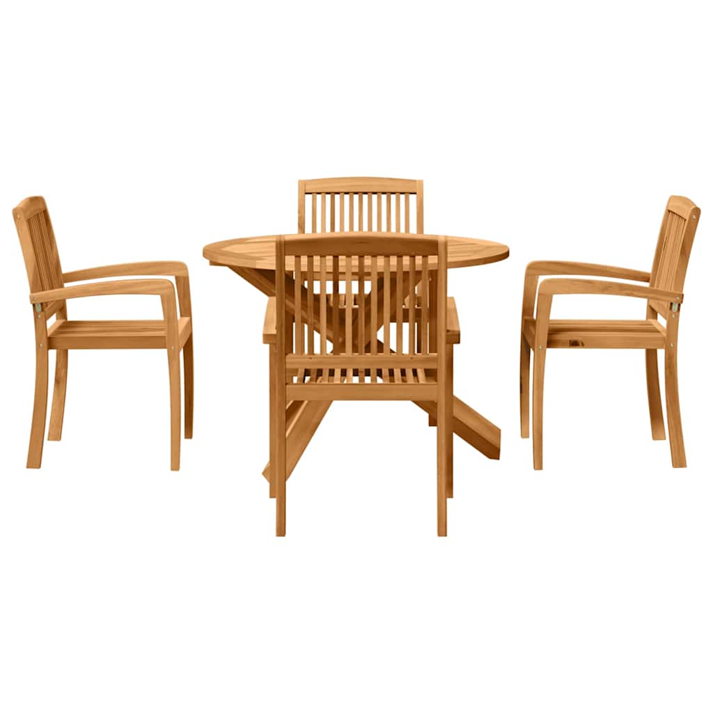 Tuin Eetset 3 Pcs Bruin Massief Acaciahout