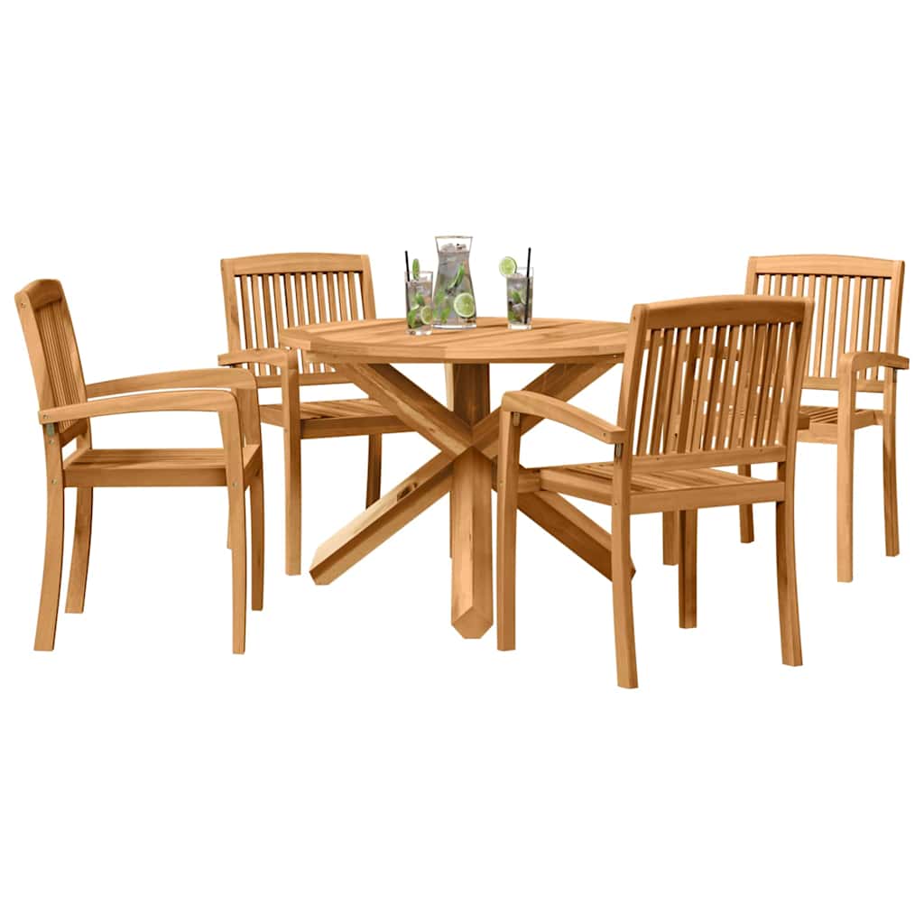 Tuin Eetset 3 Pcs Bruin Massief Acaciahout