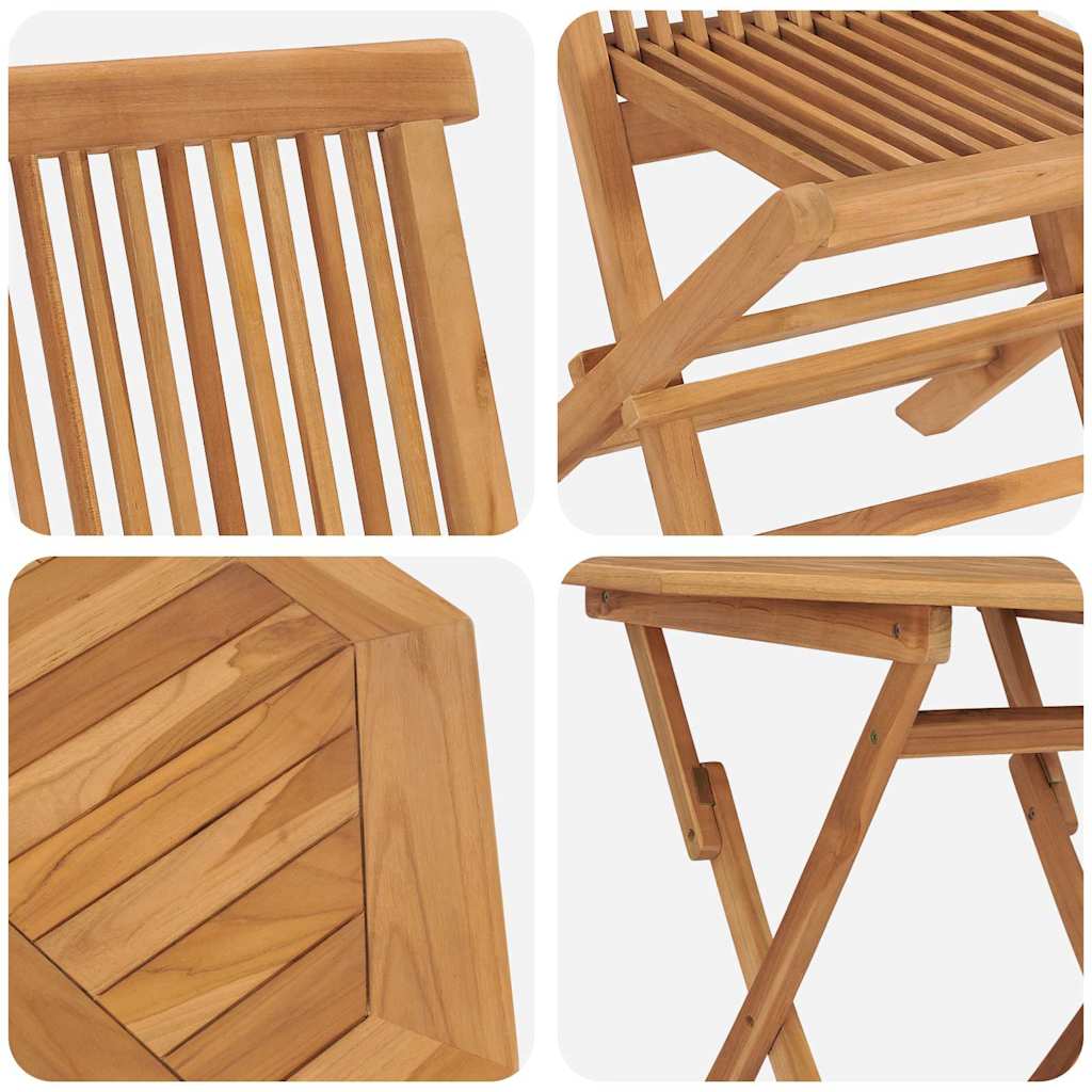 Tuin Eetset 2 Pcs Bruin Massief Teakhout