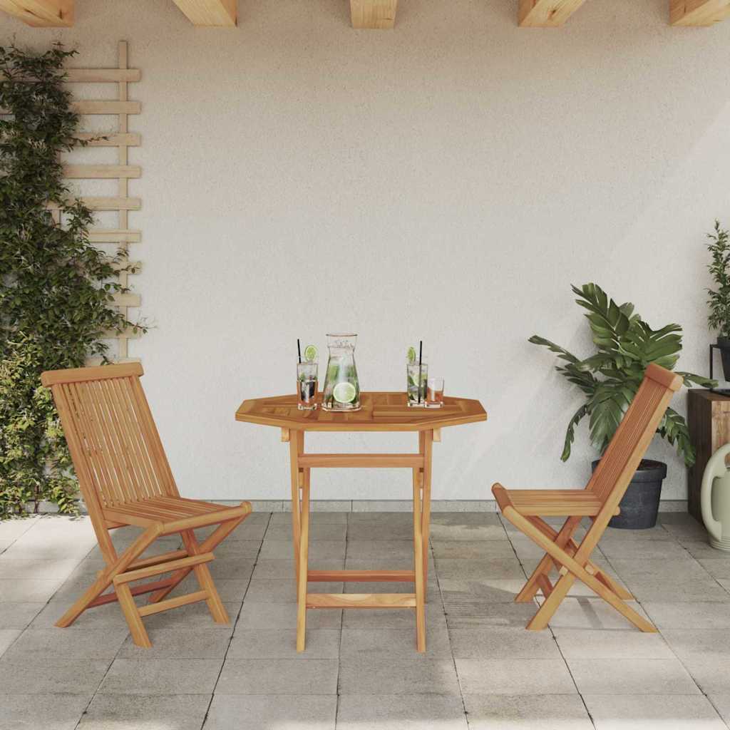 Tuin Eetset 2 Pcs Bruin Massief Teakhout