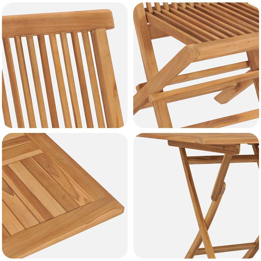 Tuin Eetset 2 Pcs Bruin Massief Teakhout