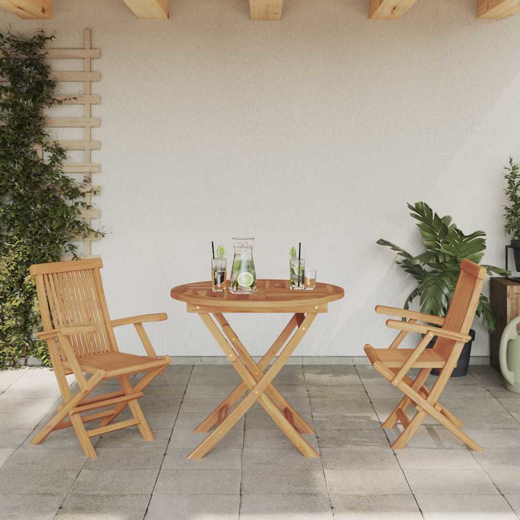Tuin Eetset 2 Pcs Bruin Massief Teakhout
