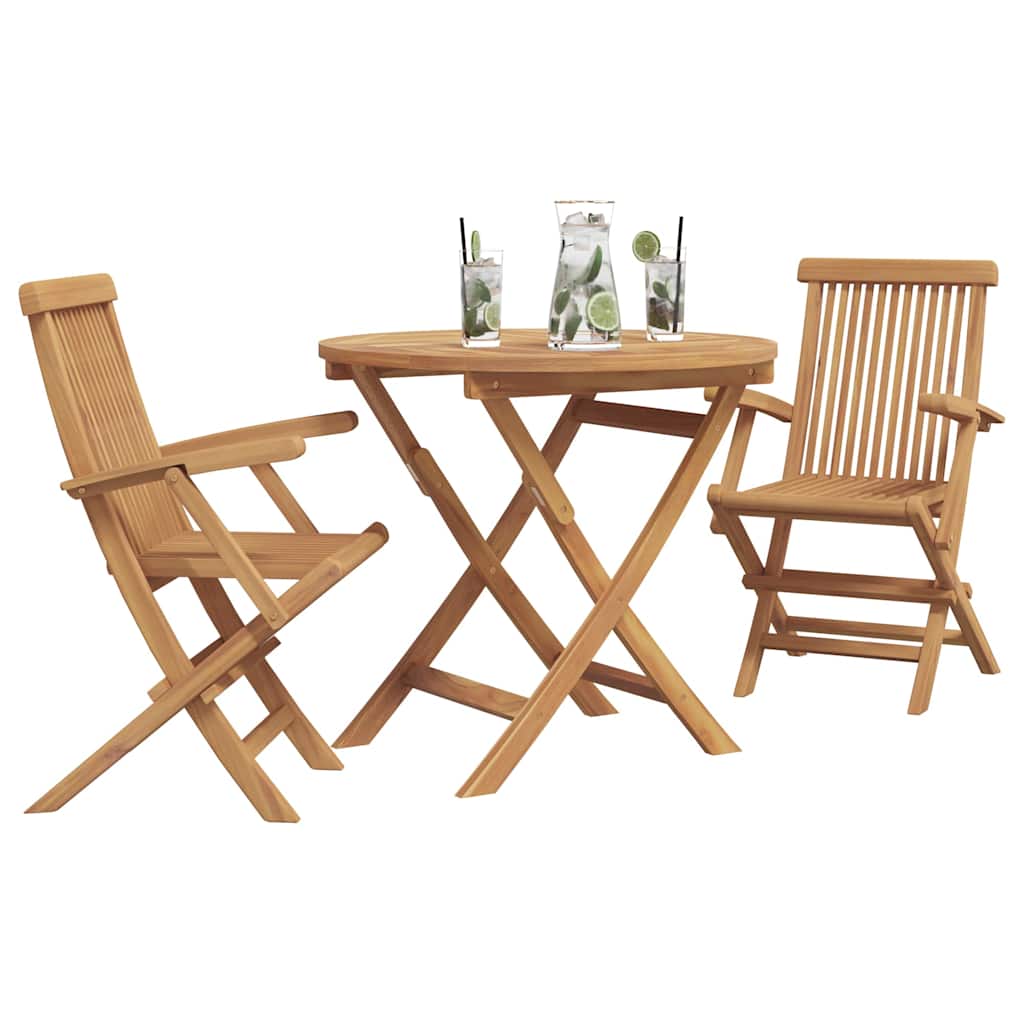 Tuin Eetset 2 Pcs Bruin Massief Teakhout
