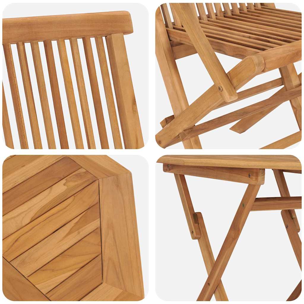 Tuin Eetset 2 Pcs Bruin Massief Teakhout