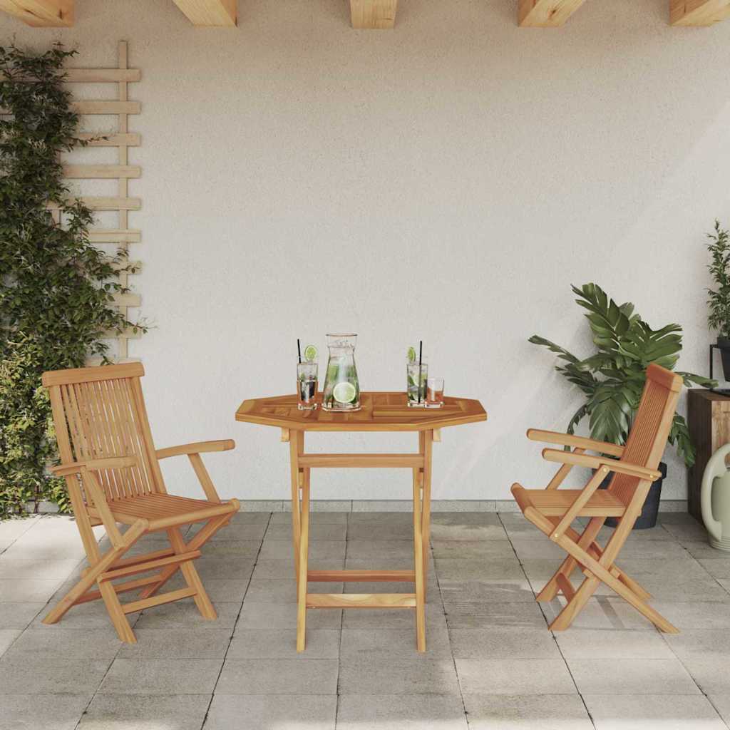 Tuin Eetset 2 Pcs Bruin Massief Teakhout