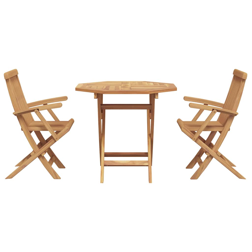 Tuin Eetset 2 Pcs Bruin Massief Teakhout