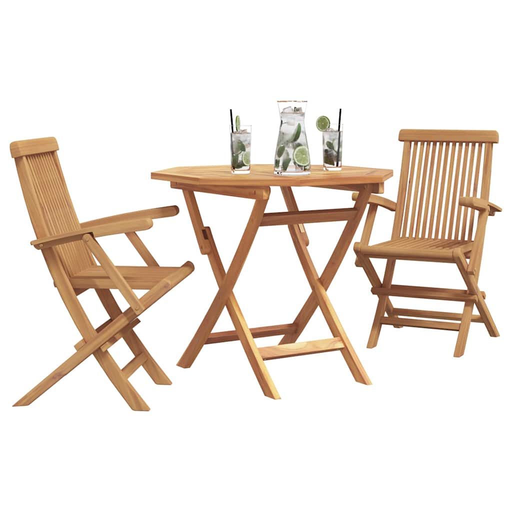 Tuin Eetset 2 Pcs Bruin Massief Teakhout