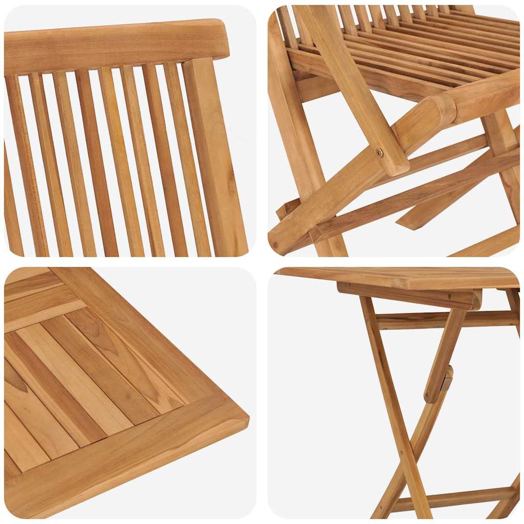 Tuin Eetset 2 Pcs Bruin Massief Teakhout