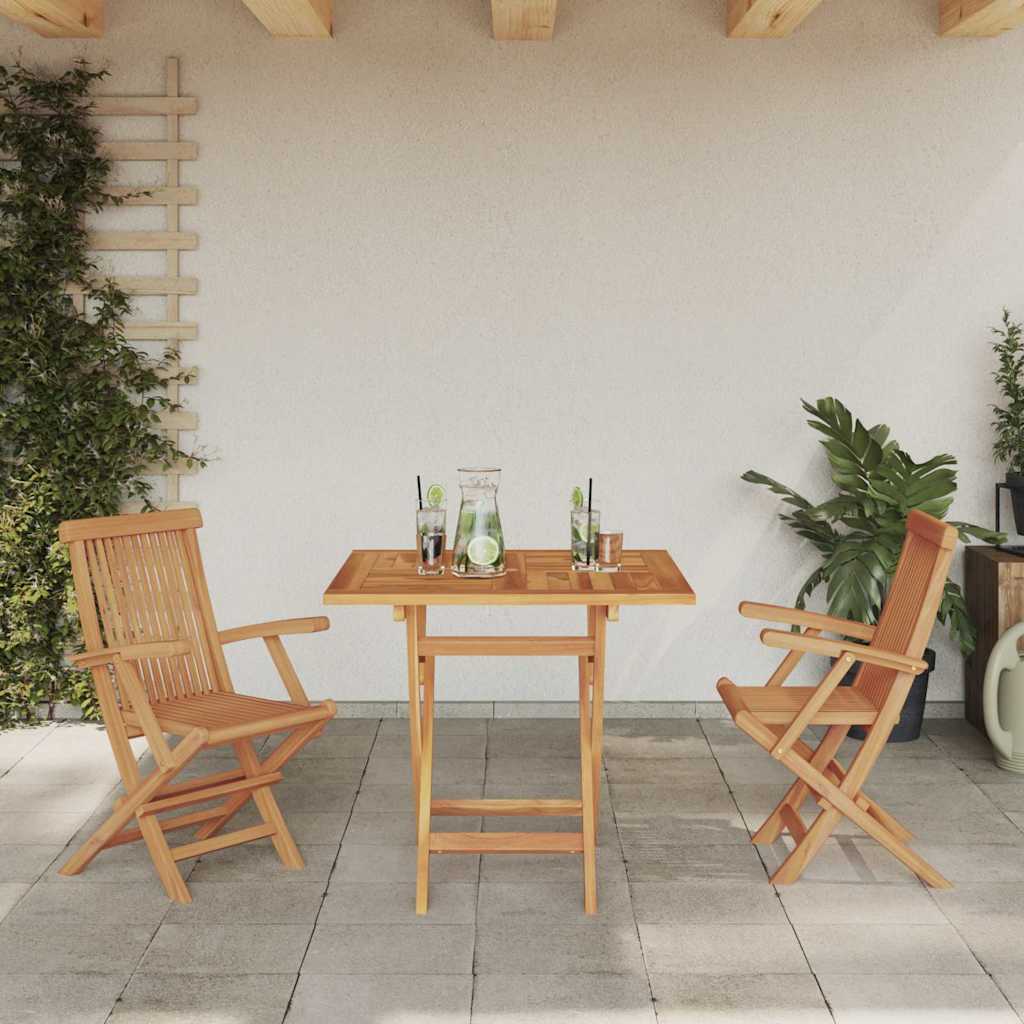 Tuin Eetset 2 Pcs Bruin Massief Teakhout