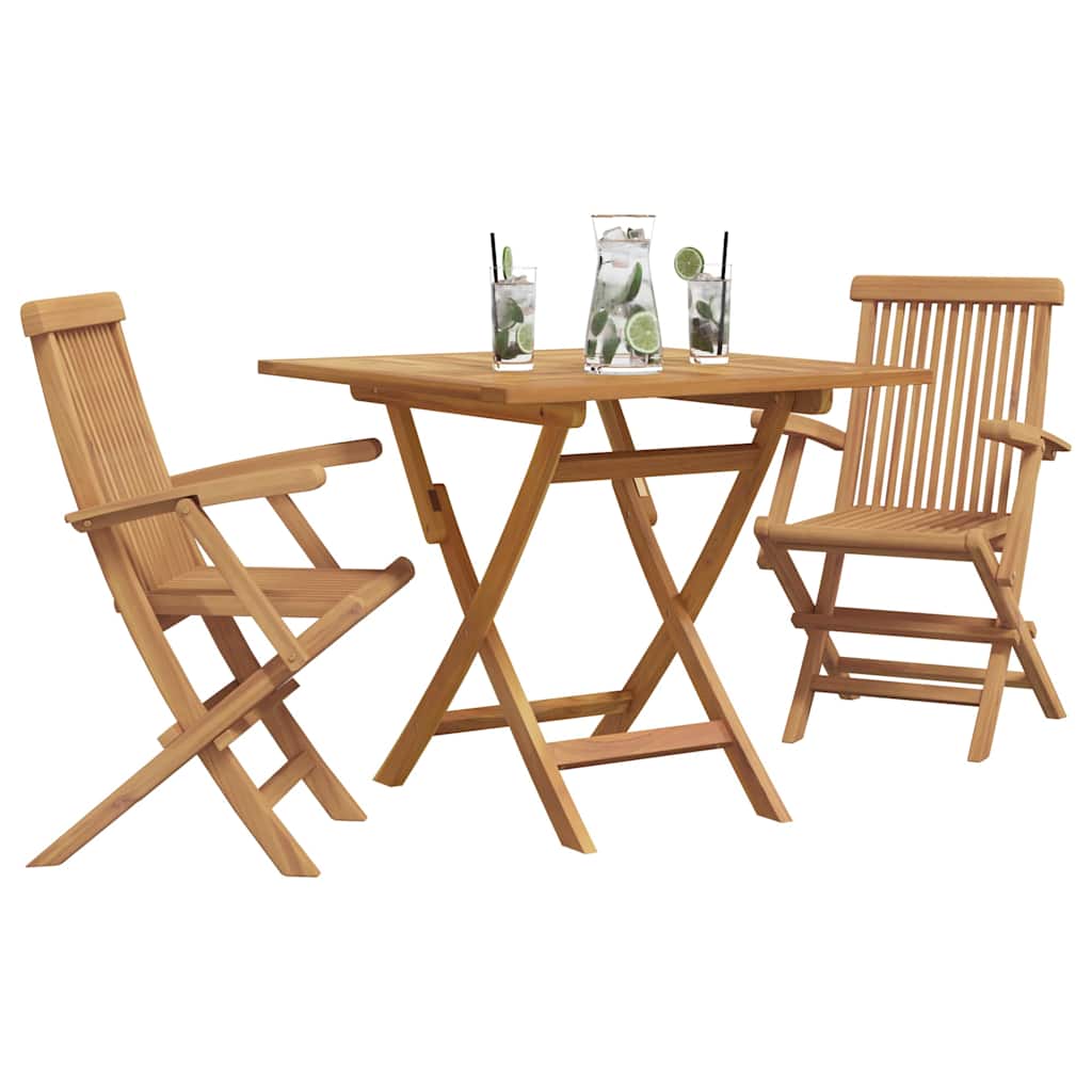 Tuin Eetset 2 Pcs Bruin Massief Teakhout