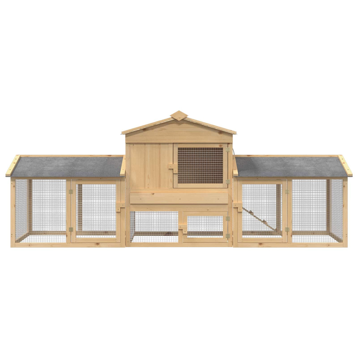 Kippenhok 3 St Bruin 225 X 60 X 89 Cm Massief Grenenhout