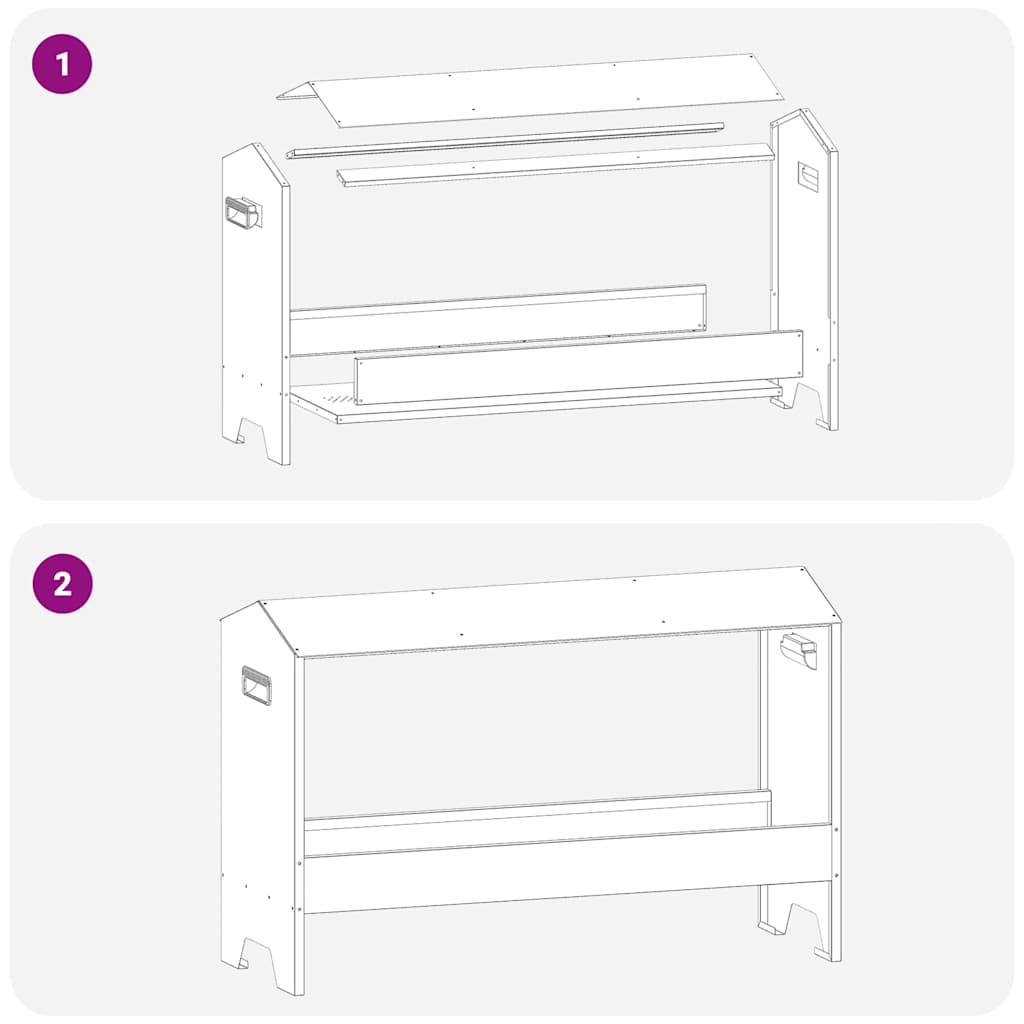 Kippen Voederbak 81 X 32 X 53,5 Cm Koudgewalst Staal