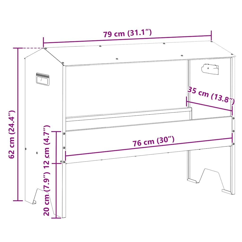 Voederbak Voor Vee 79 X 35 X 62 Cm 15 Kg