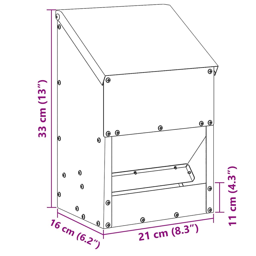Kip Voerbak 21 X 16 X 33 Cm 3 Kg Koudgewalst Staal