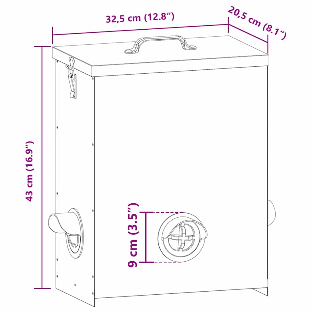 Kip Voerbak 32,5 X 20,5 X 43 Cm 25 Kg Koudgewalst Staal