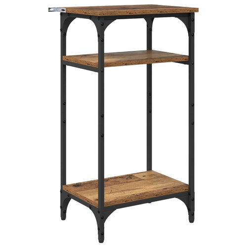 Bijzettafel Met Plank Bewerkt Hout