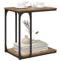 Bijzettafel Met Plank Bewerkt Hout