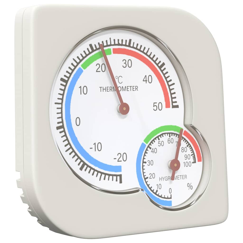 Thermo Hygrometer Wit 7,5 X 7,5 X 1,2 Cm Abs