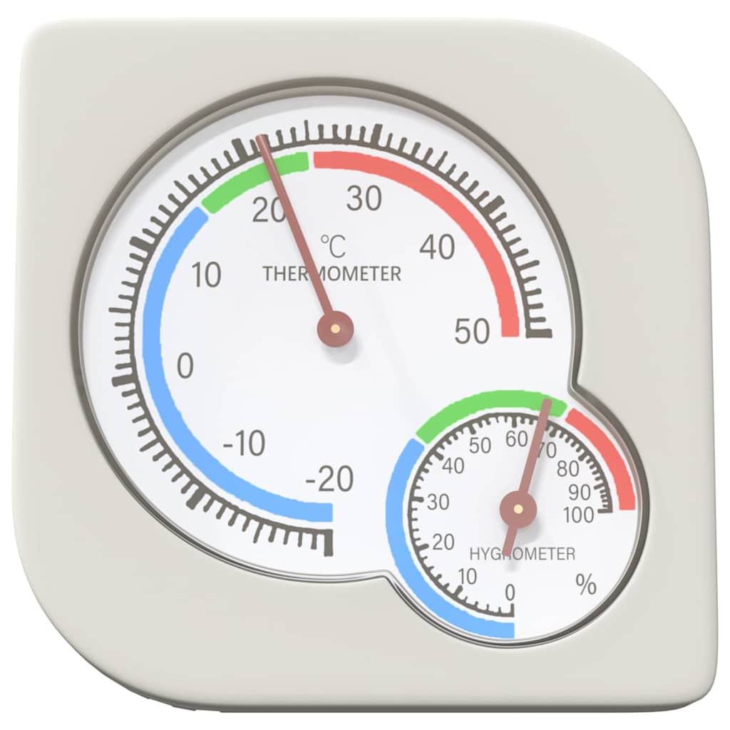 Thermo Hygrometer Wit 7,5 X 7,5 X 1,2 Cm Abs