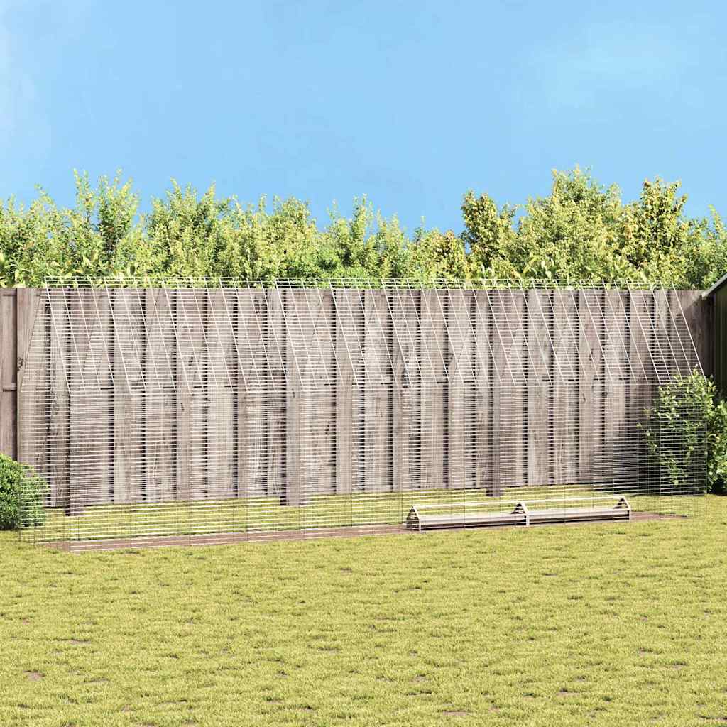 Kippenhok 2 St Zilver 600 X 100 X 210 Cm Gegalvaniseerd Staal