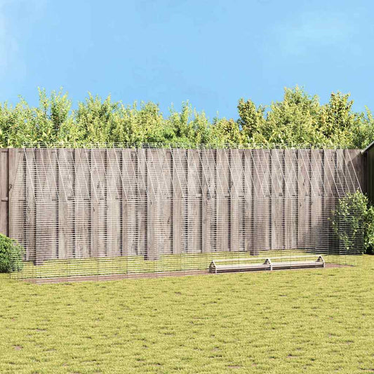 Kippenhok 2 St Zilver 600 X 100 X 210 Cm Gegalvaniseerd Staal