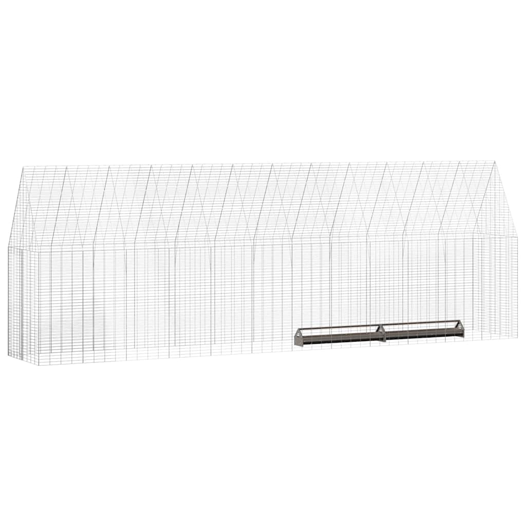 Kippenhok 2 St Zilver 600 X 100 X 210 Cm Gegalvaniseerd Staal