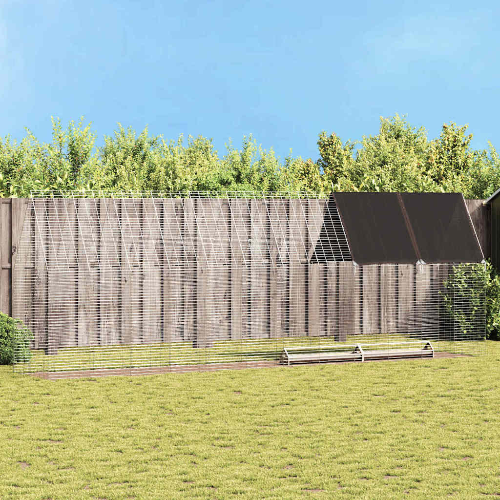 Kippenhok 2 St Zilver 600 X 100 X 210 Cm Gegalvaniseerd Staal