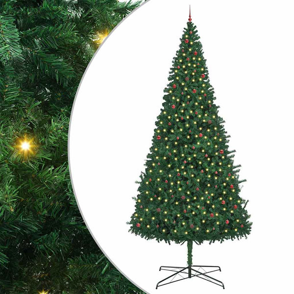 Kerstboom Met Decoratieve Touwlichten Groen 400 Cm Pvc
