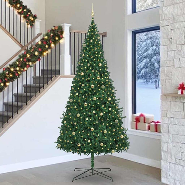 Kerstboom Met Decoratieve Touwlichten Groen 400 Cm Pvc
